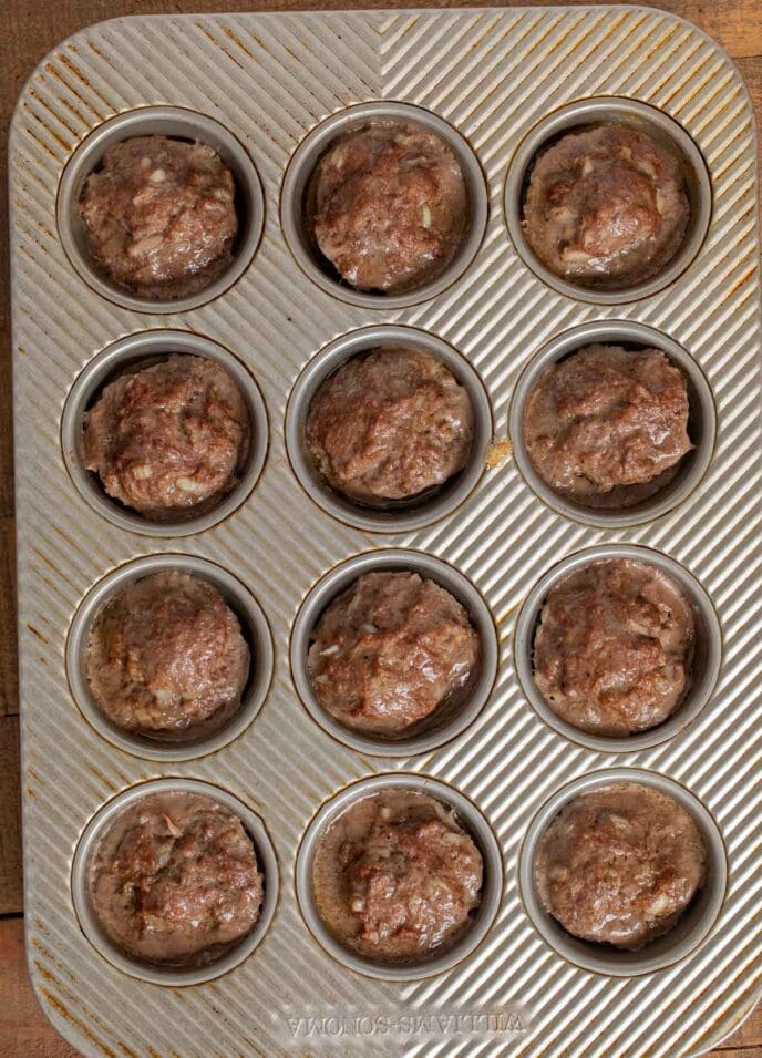 Meatloaf Muffins in muffin tin