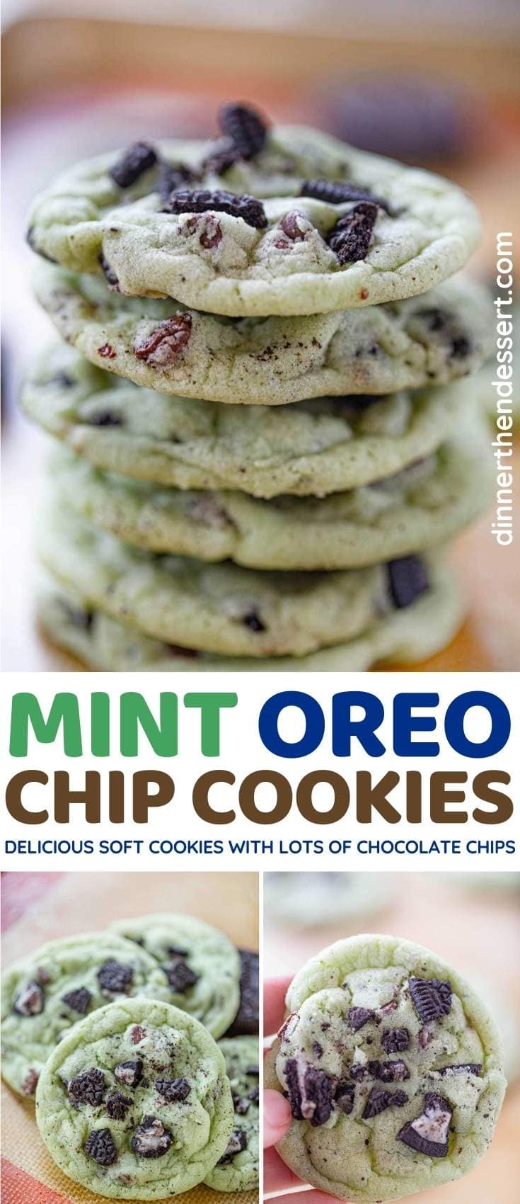 Mint Oreo Chip Cookies collage