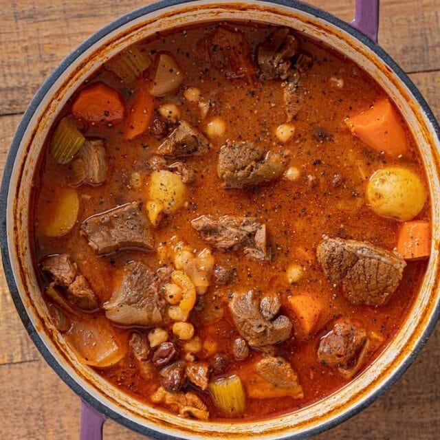 Moroccan Lamb Stew in pot