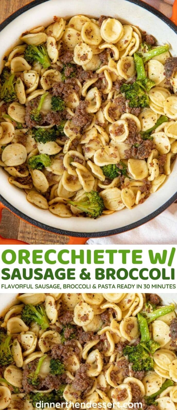 Orecchiete with Sausage and Broccoli collage