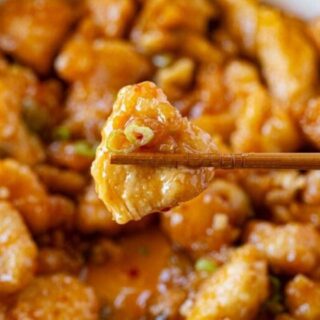 Chicken on a chopstick.