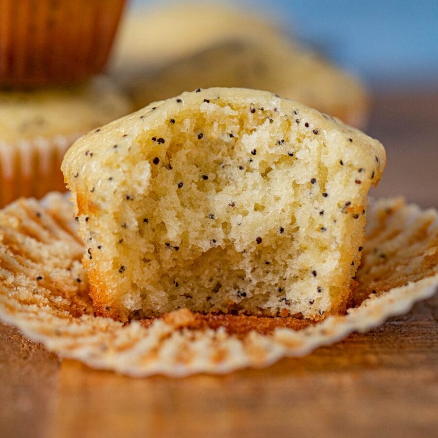 Poppy Seed Muffin with bite removed