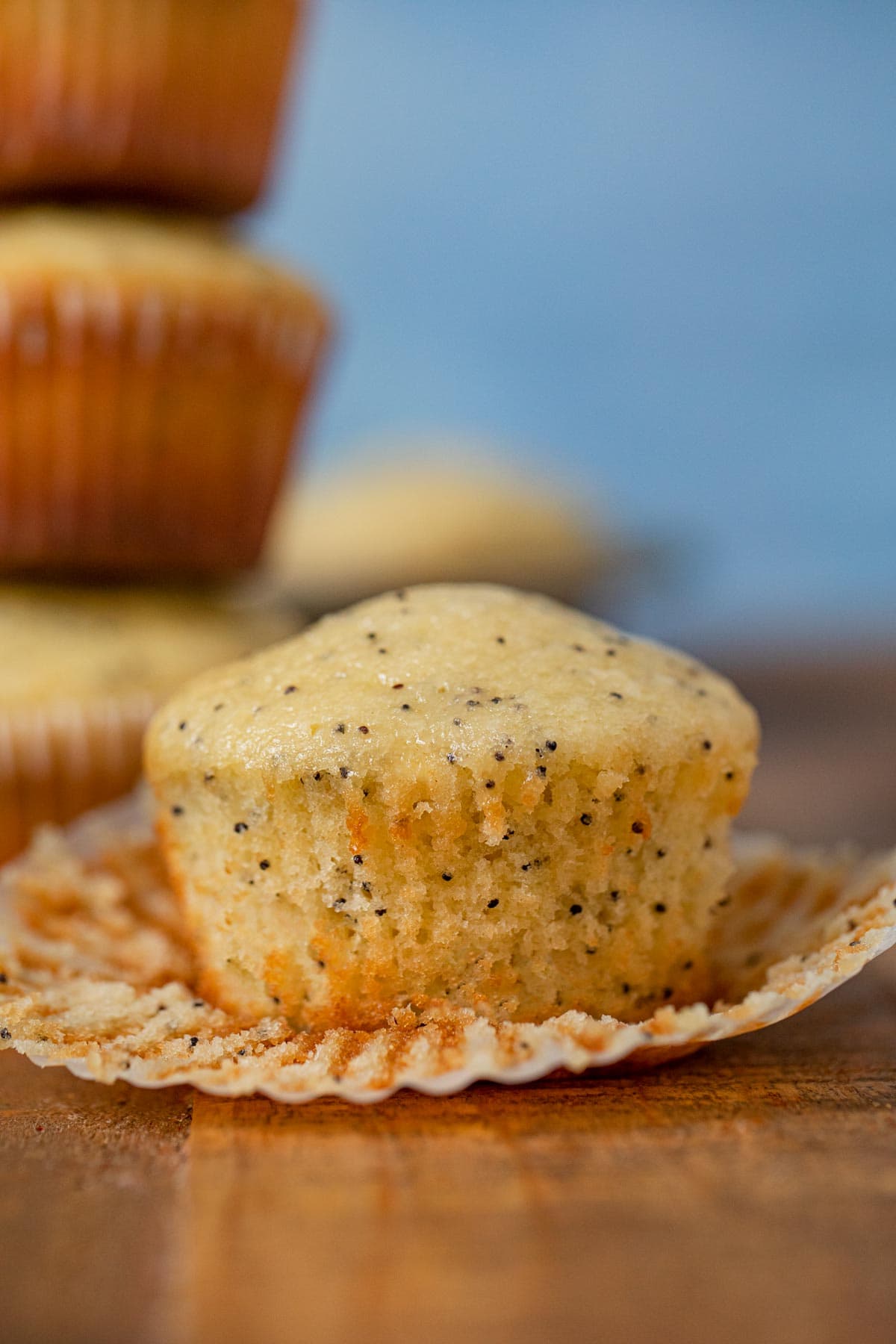 Poppy Seed Muffin on cutting board