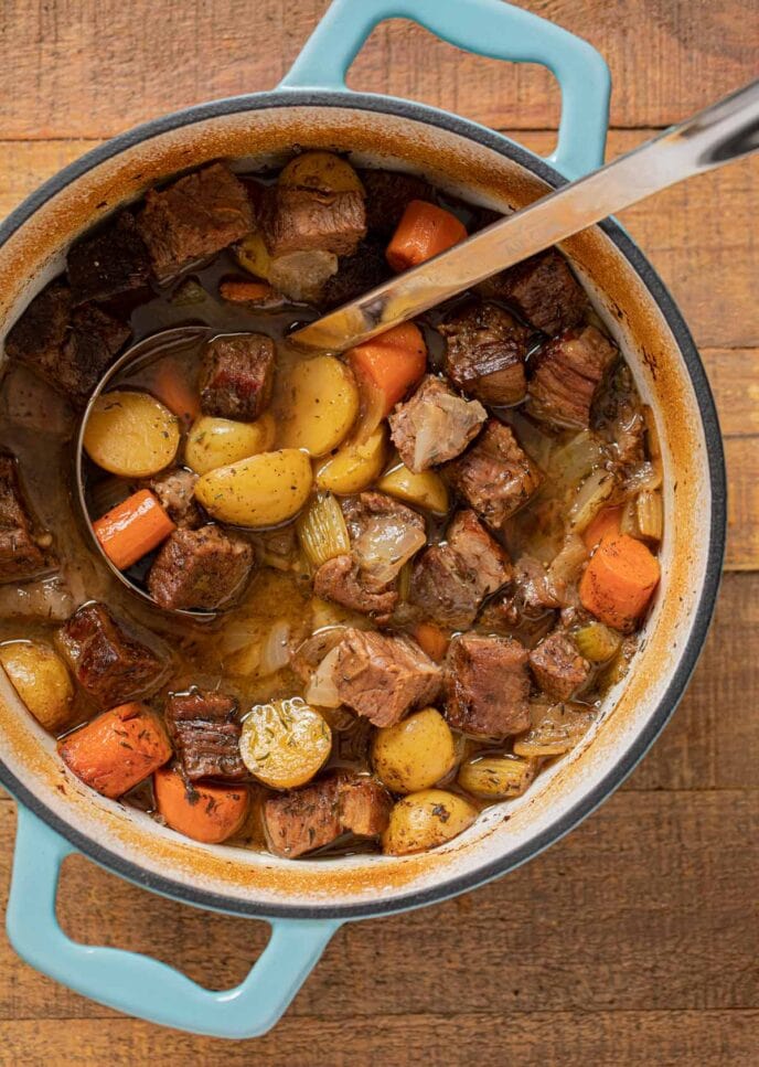 Pot Roast Soup in pot