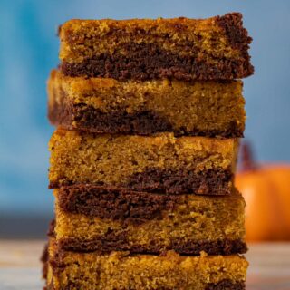 Pumpkin Brownies in stack