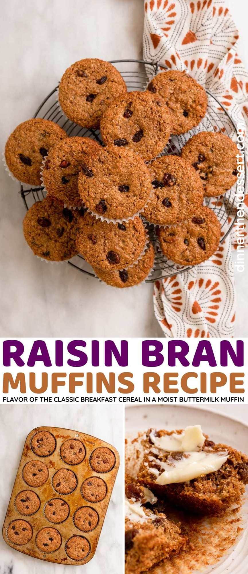 Raisin Bran Muffins collage