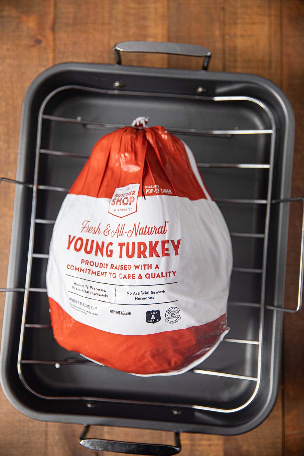 Roast Turkey from Frozen turkey in bag in roasting pan