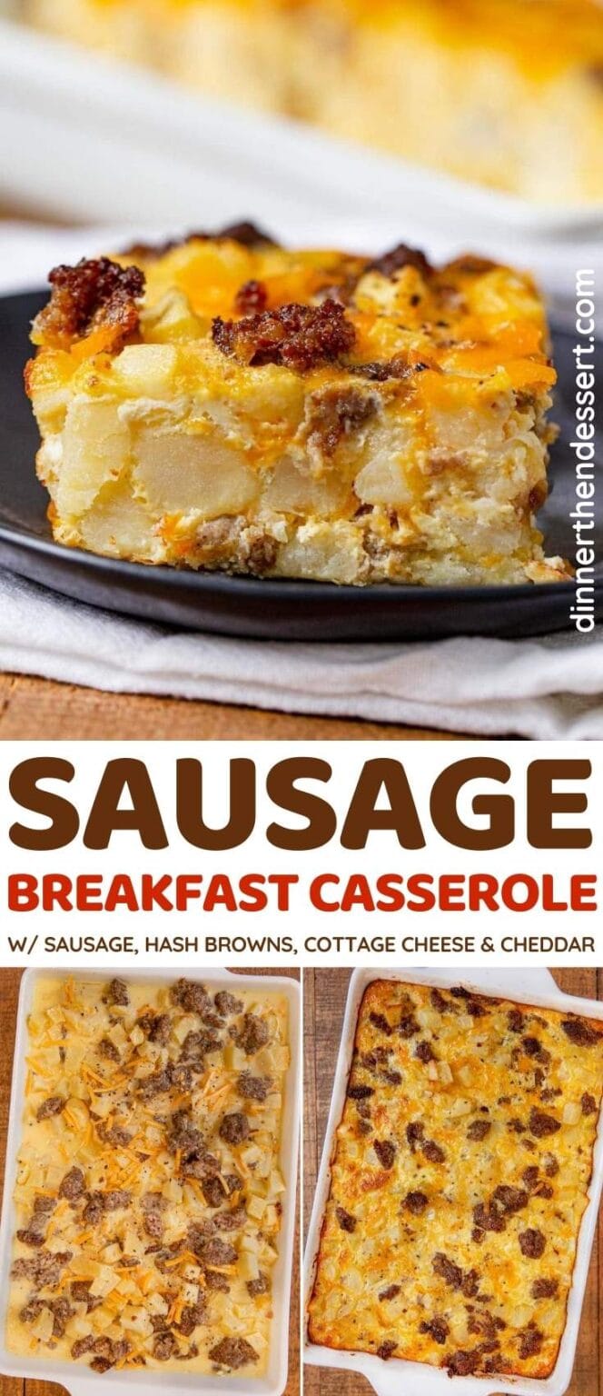 Easy Sausage Casserole Breakfast Recipe (Cheesy!)- Dinner, then Dessert