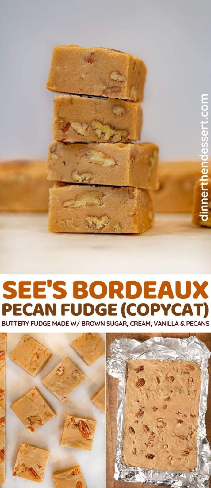 See's Bordeaux Pecan Fudge collage