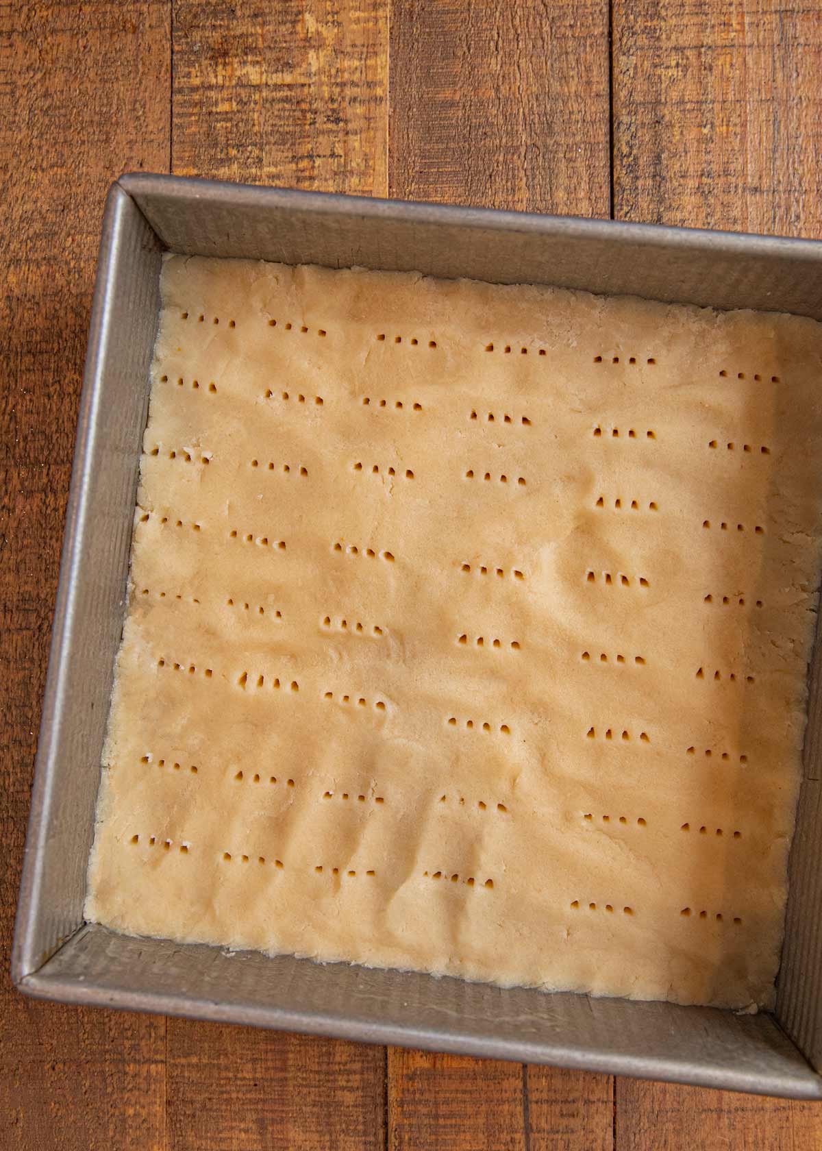 Shortbread Cookies in baking pan before baking