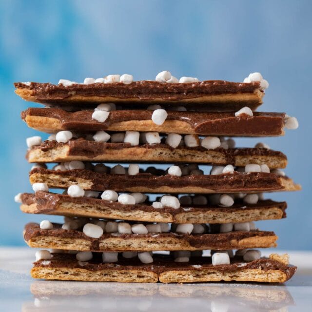 S'mores Bark pieces in stack