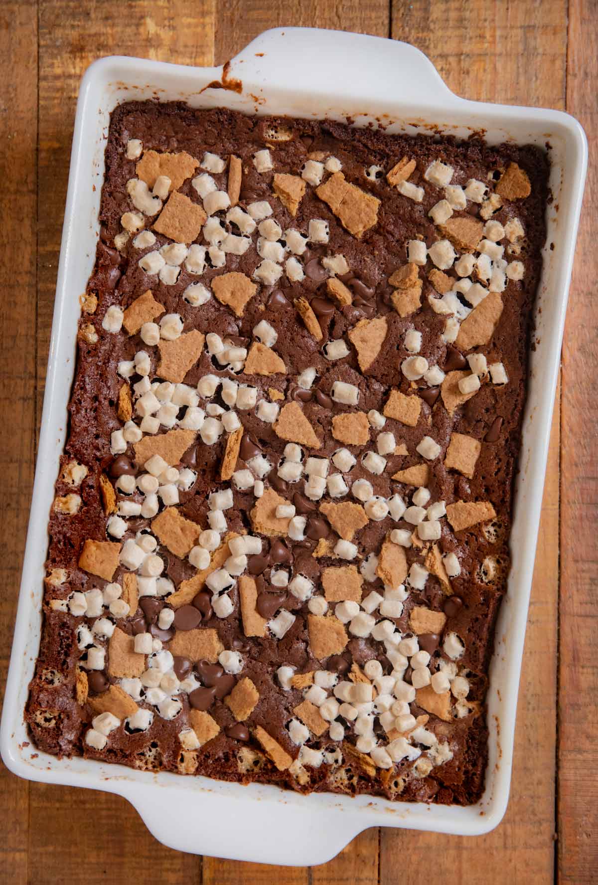 S'mores Brownies in baking pan