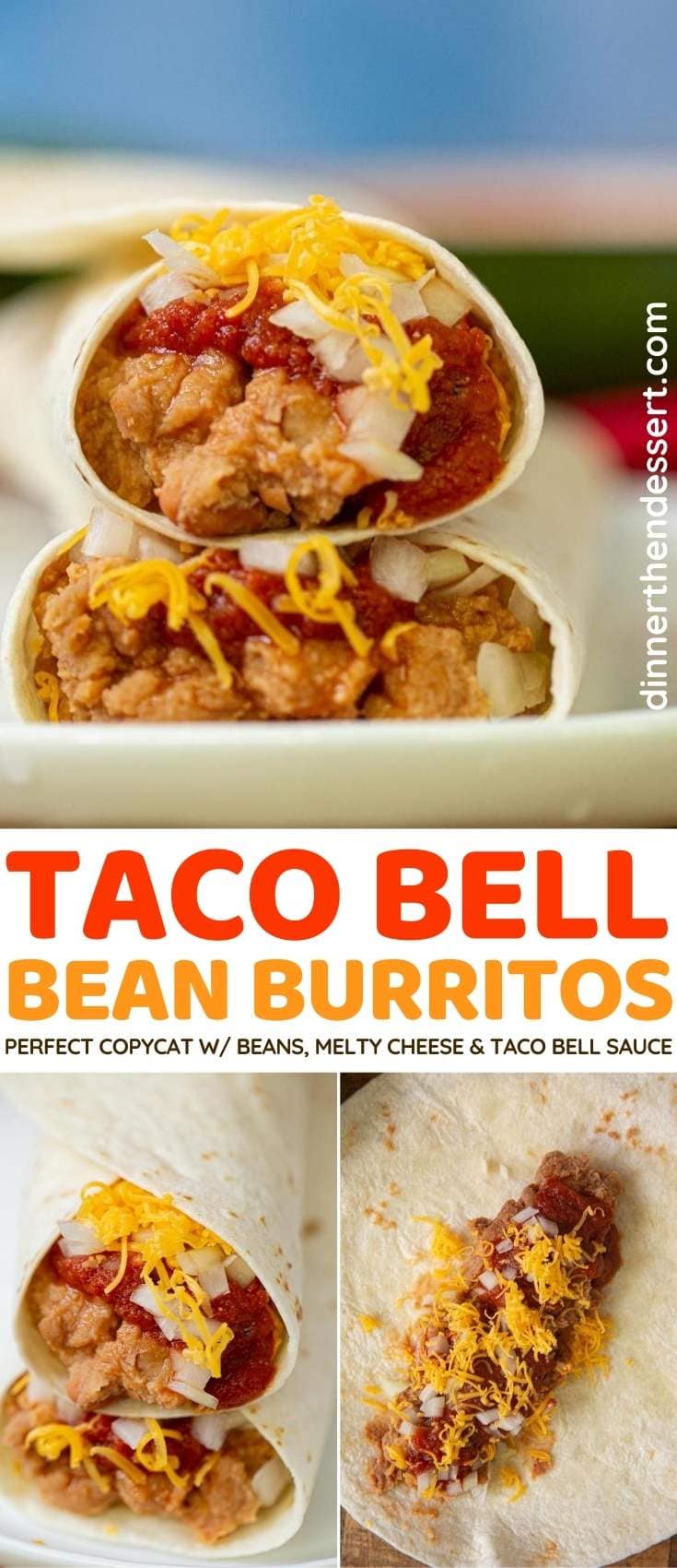 Taco Bell Bean Burritos (Copycat) Recipe (w/ Red Sauce) - Dinner, then ...