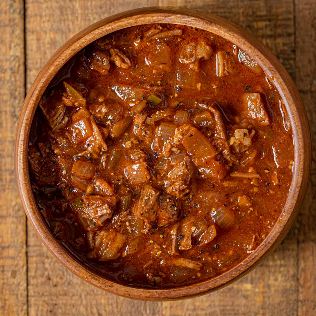 Texas Brisket Chili in bowl