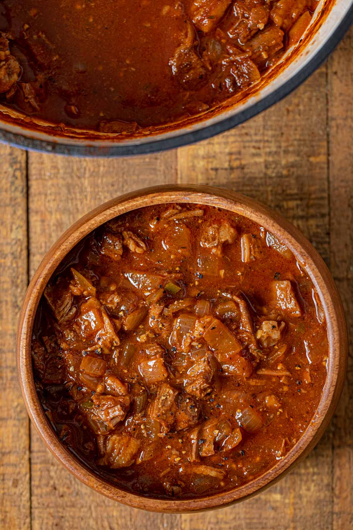 Texas Brisket Chili in bowl