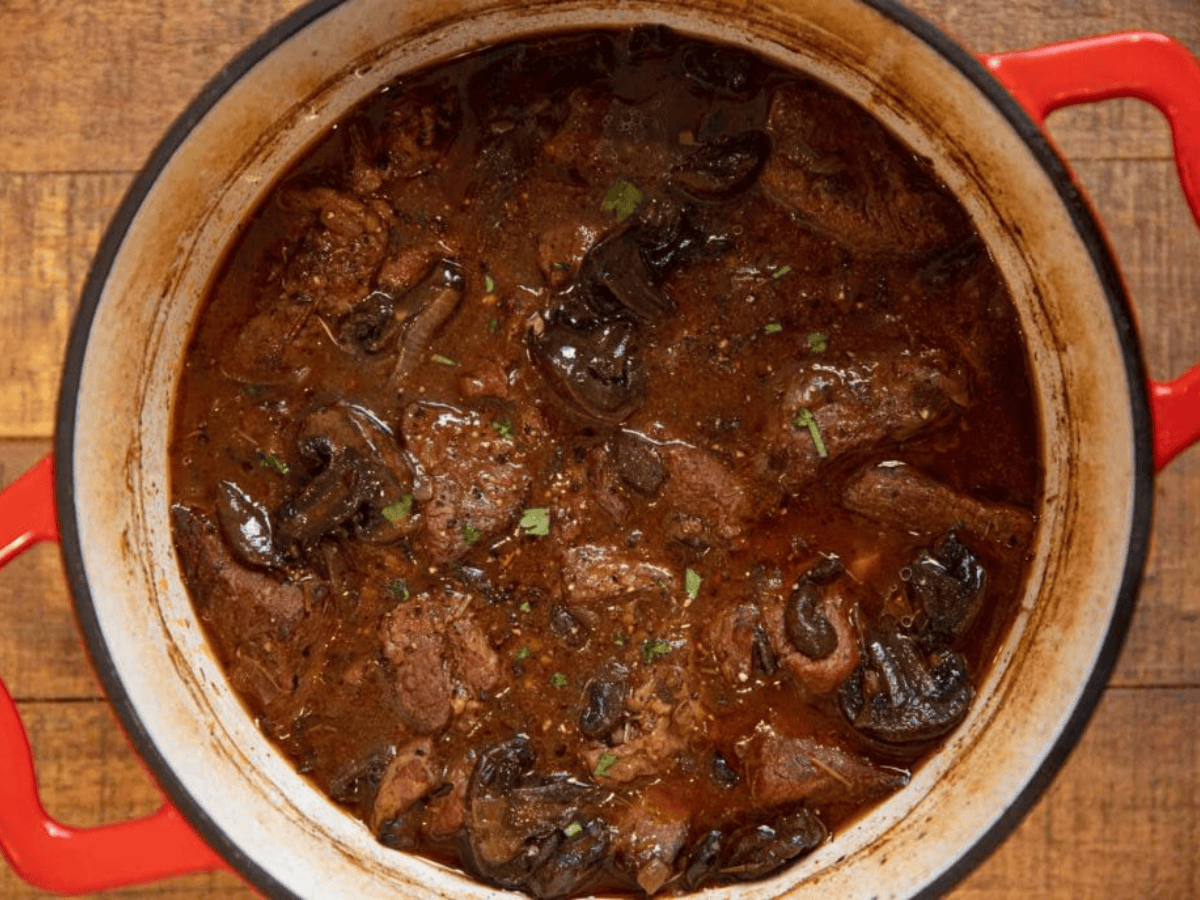 stew in a heavy bottom pot