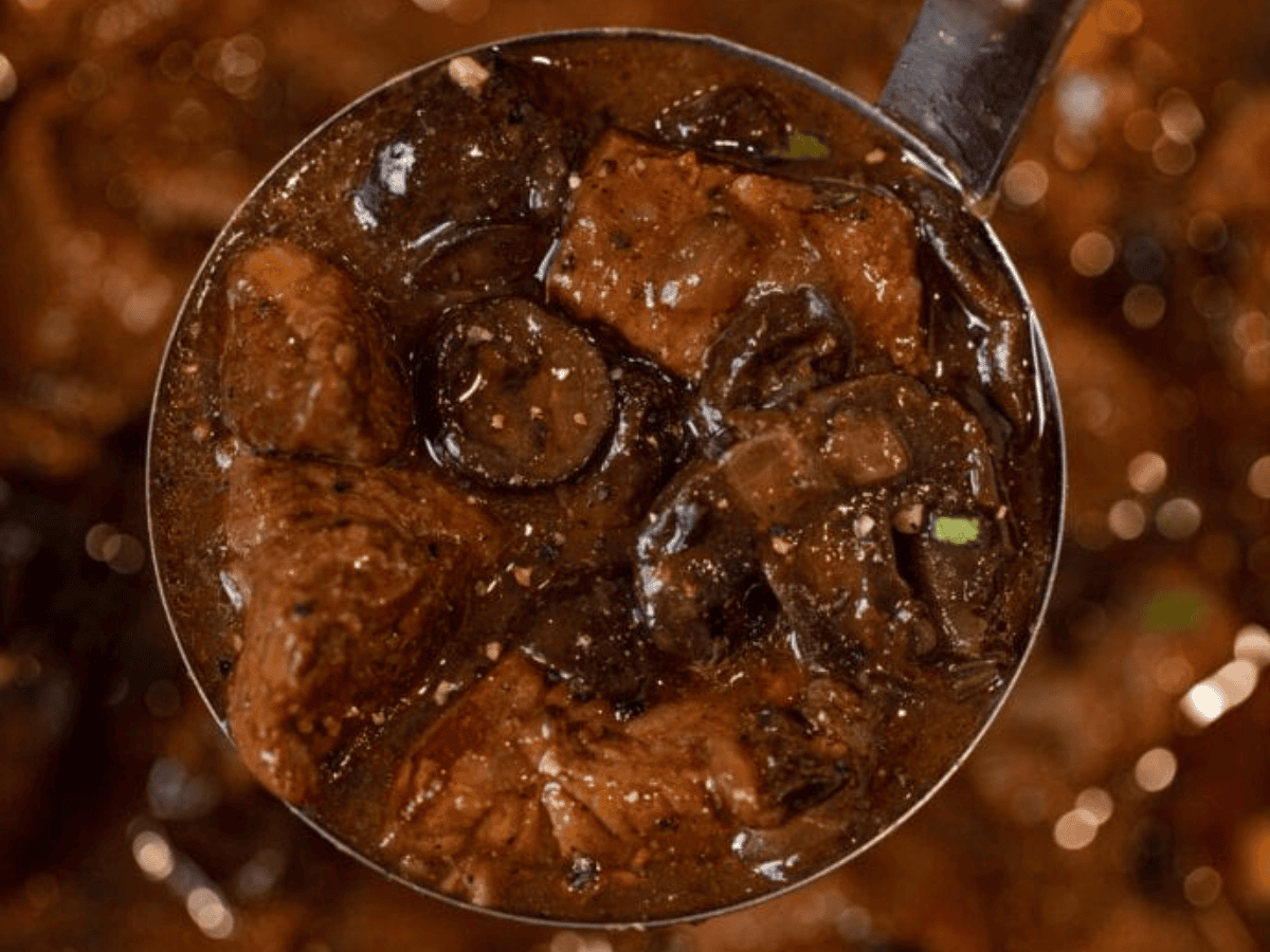stew in a ladle