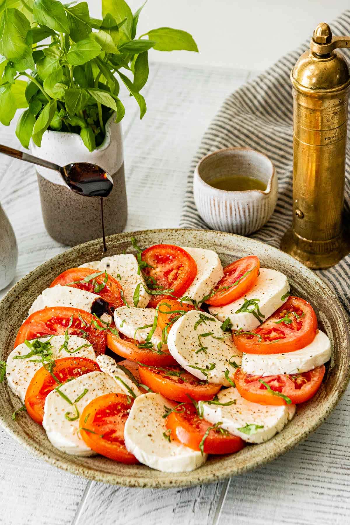 Caprese Salad with Balsamic Reduction drizzling reduction