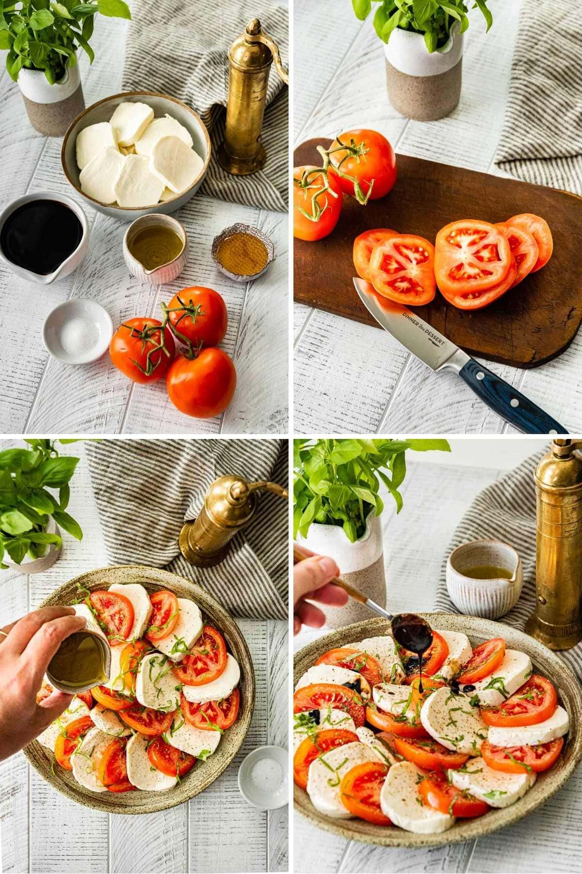 Caprese Salad with Balsamic Reduction collage