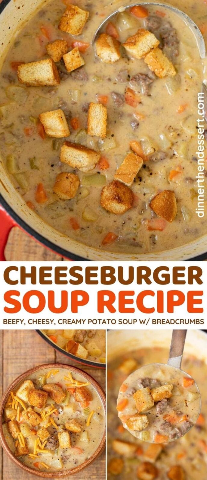 Cheeseburger Soup collage