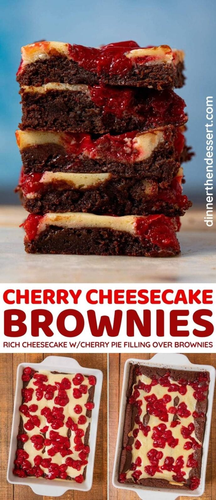 Cherry Cheesecake Brownies collage