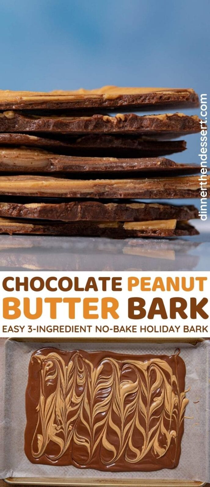 Chocolate Peanut Butter Bark collage