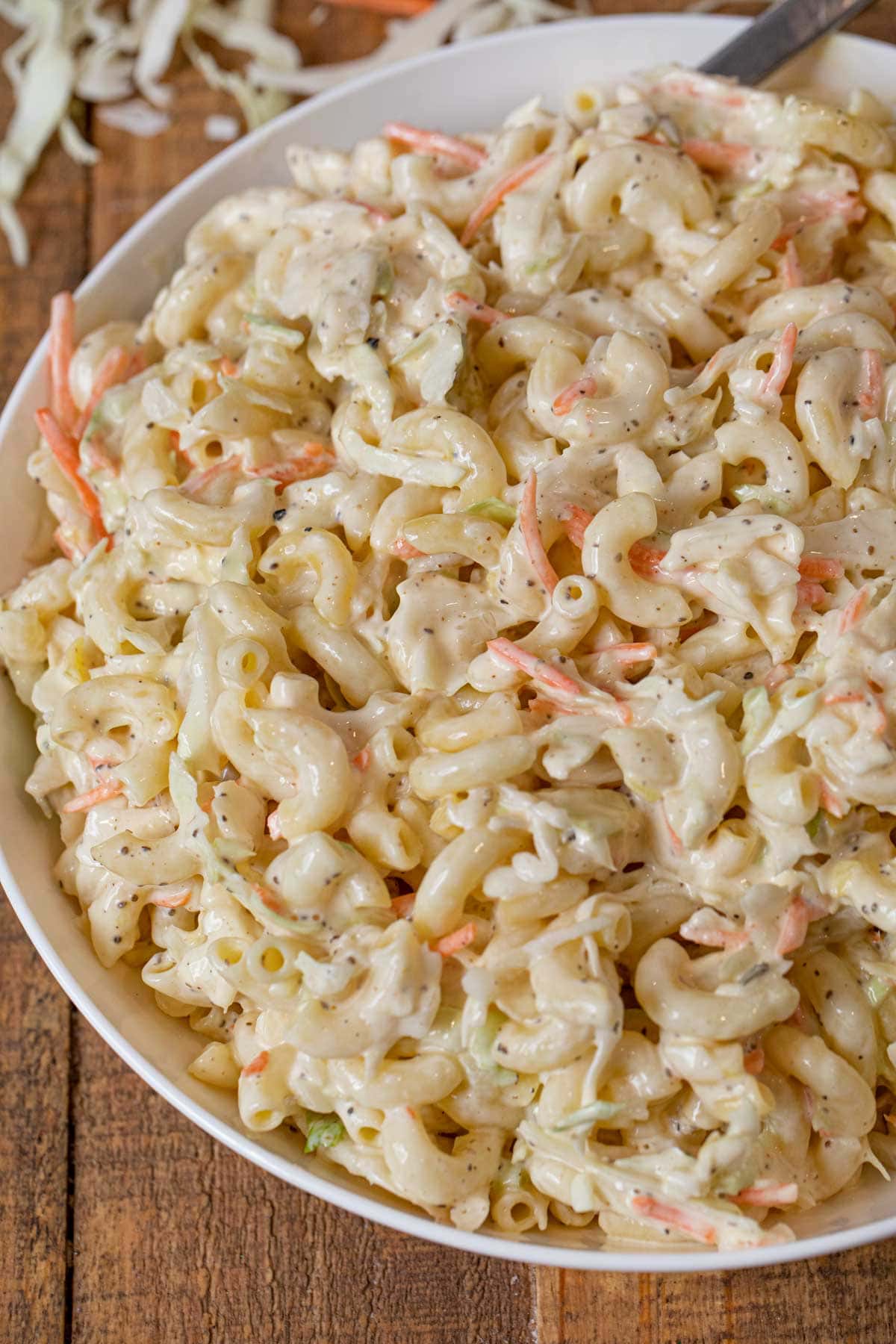 Coleslaw Macaroni Salad in bowl