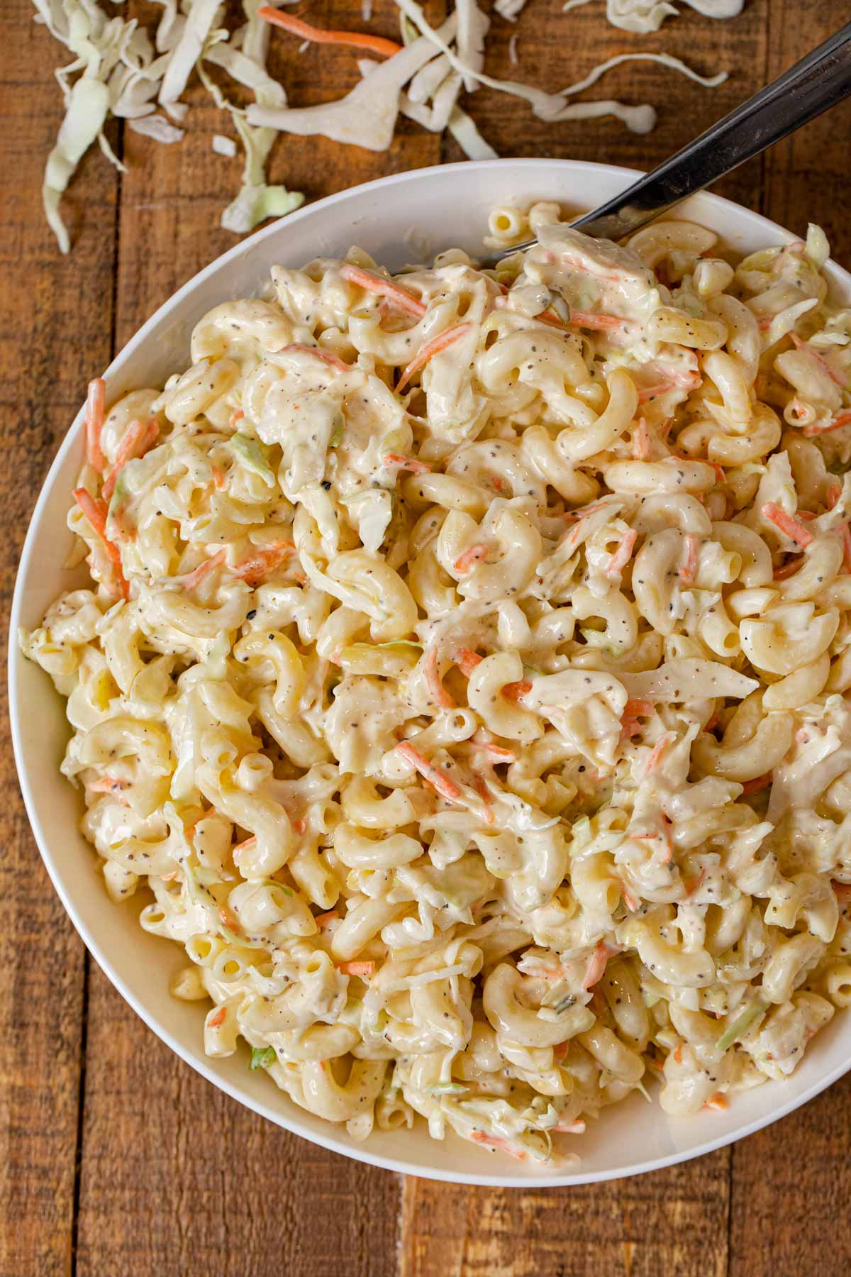 Coleslaw Macaroni Salad in bowl