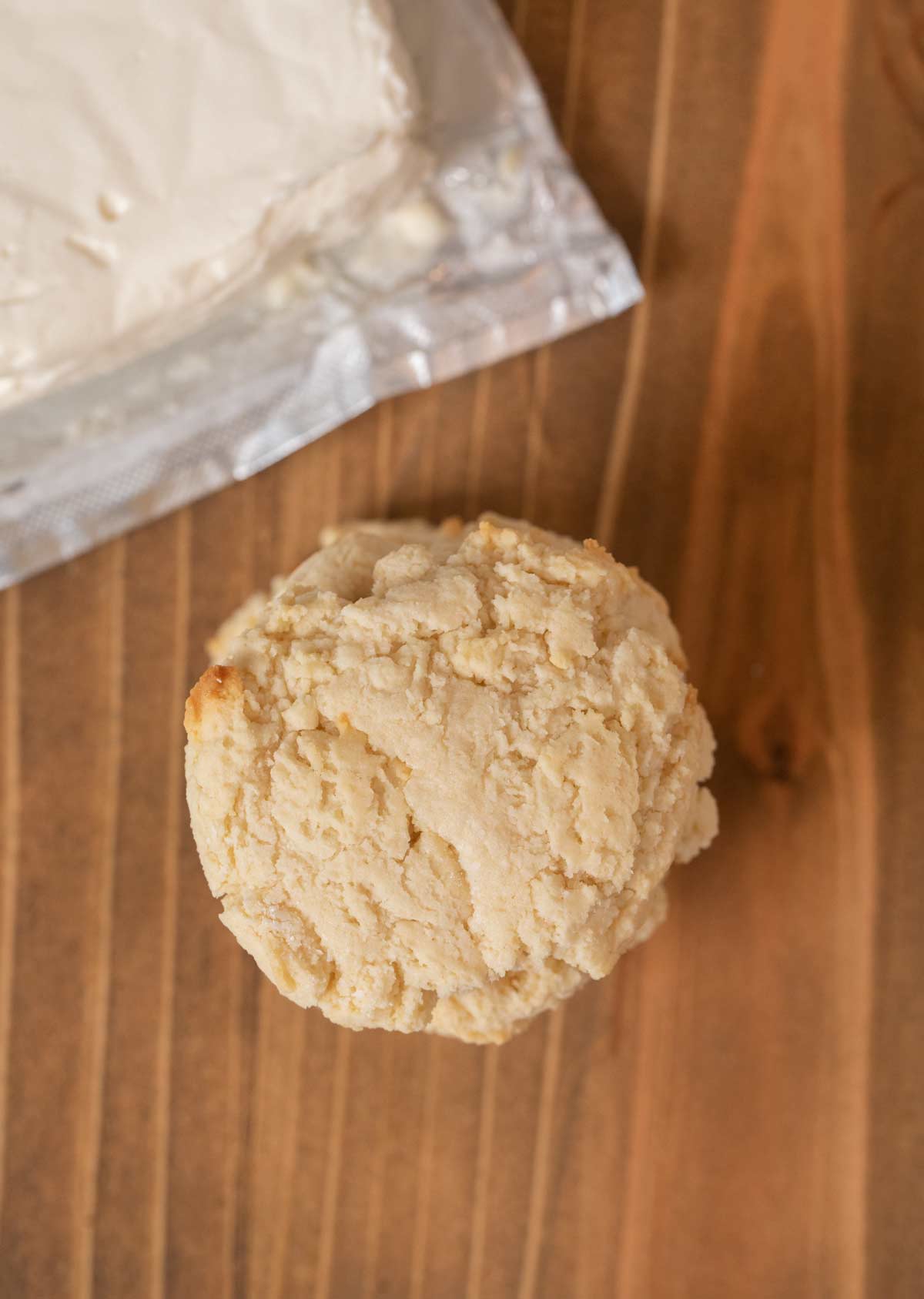 top-down view of Cream Cheese Cookies in stack