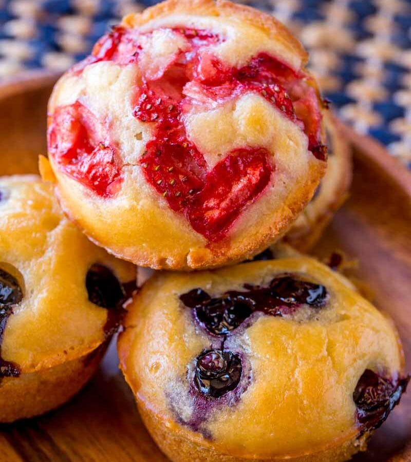Stack of Pancake Muffin Bites on a plate