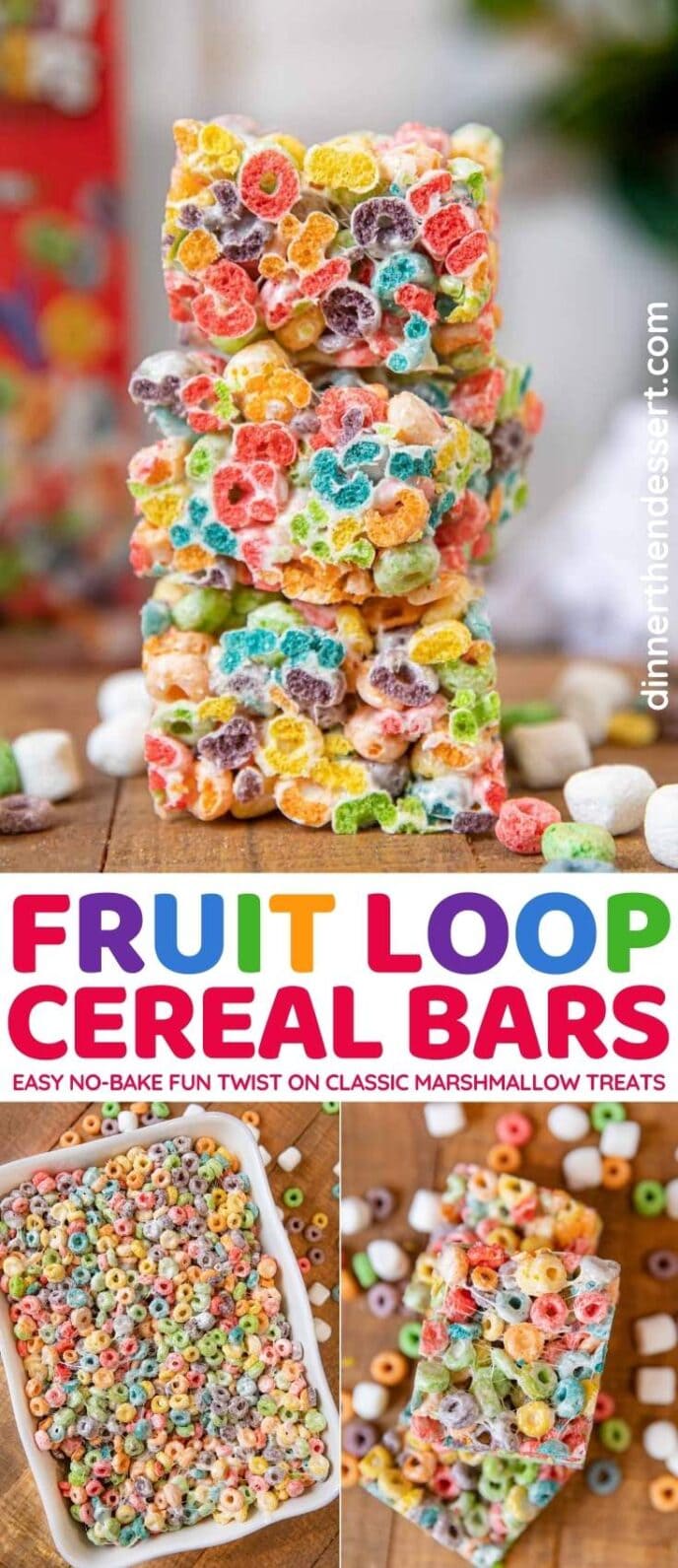 Fruit Loop Cereal Bars collage