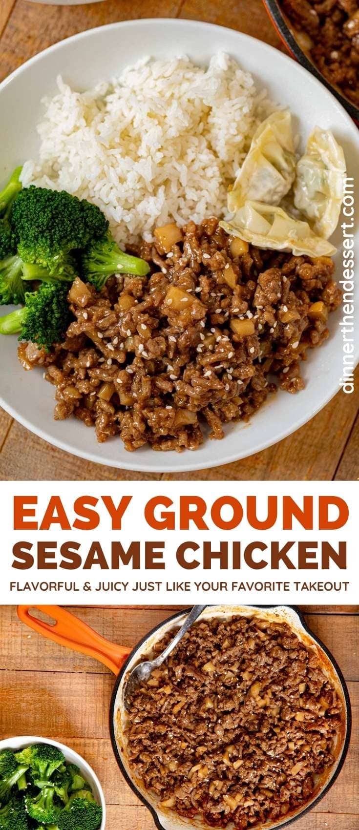 Easy Ground Sesame Chicken Recipe - Dinner, then Dessert