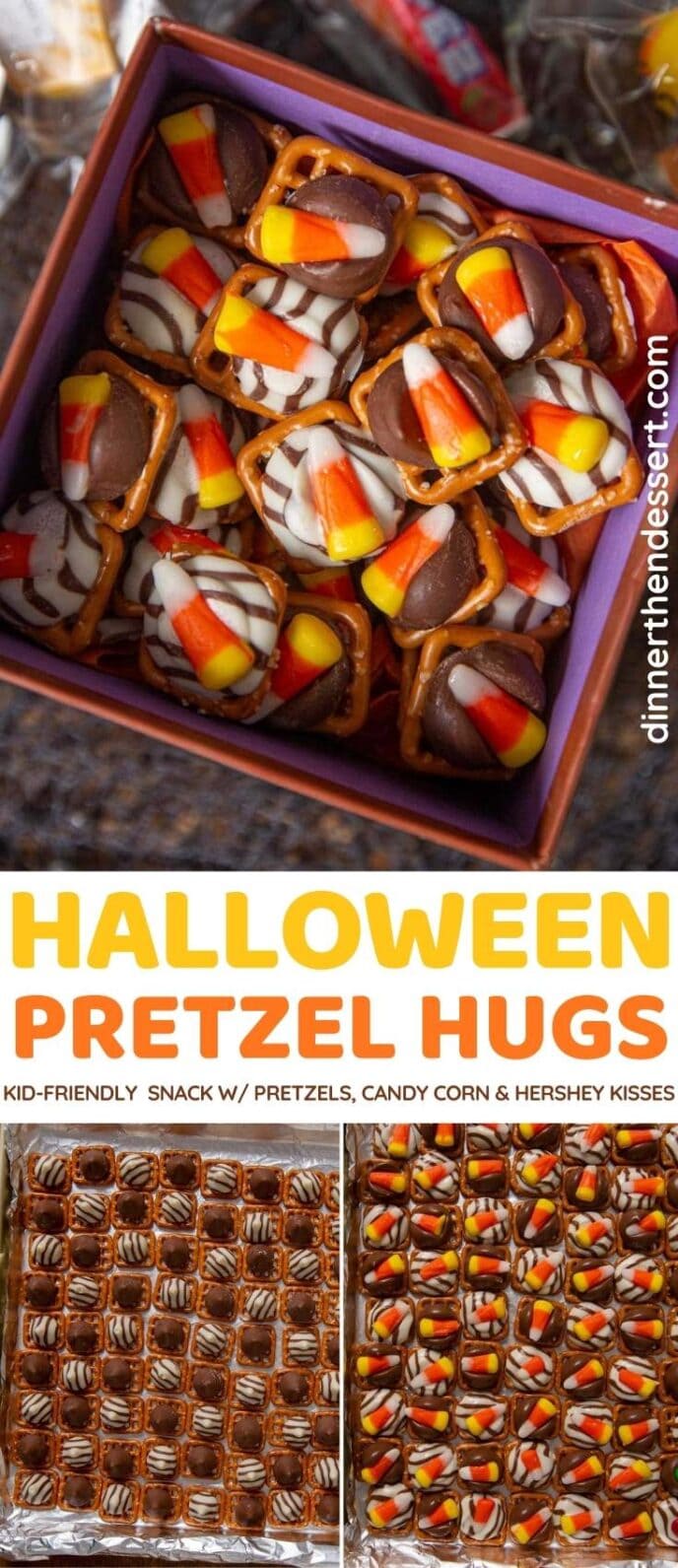 Halloween Pretzel Hugs collage