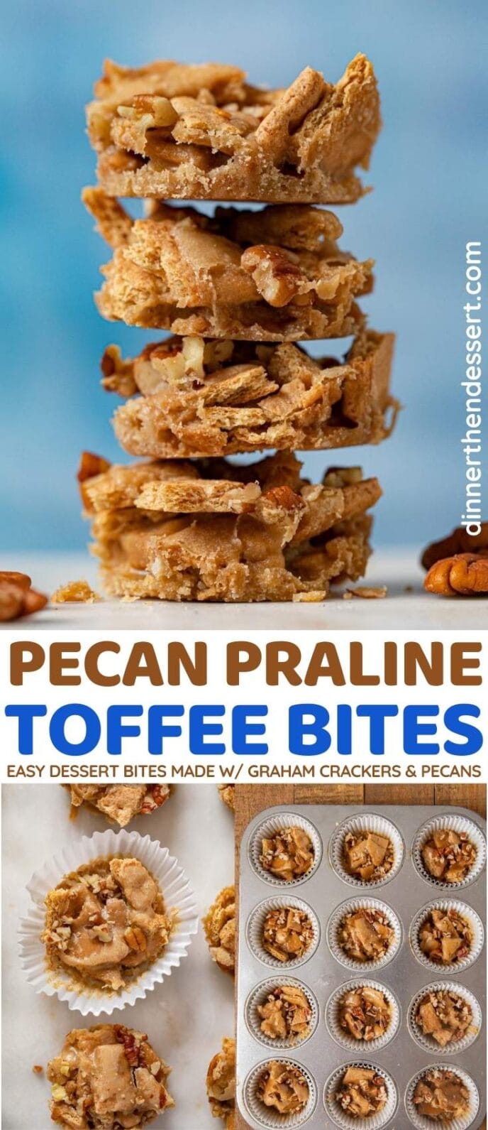 Pecan Praline Toffee Bites collage