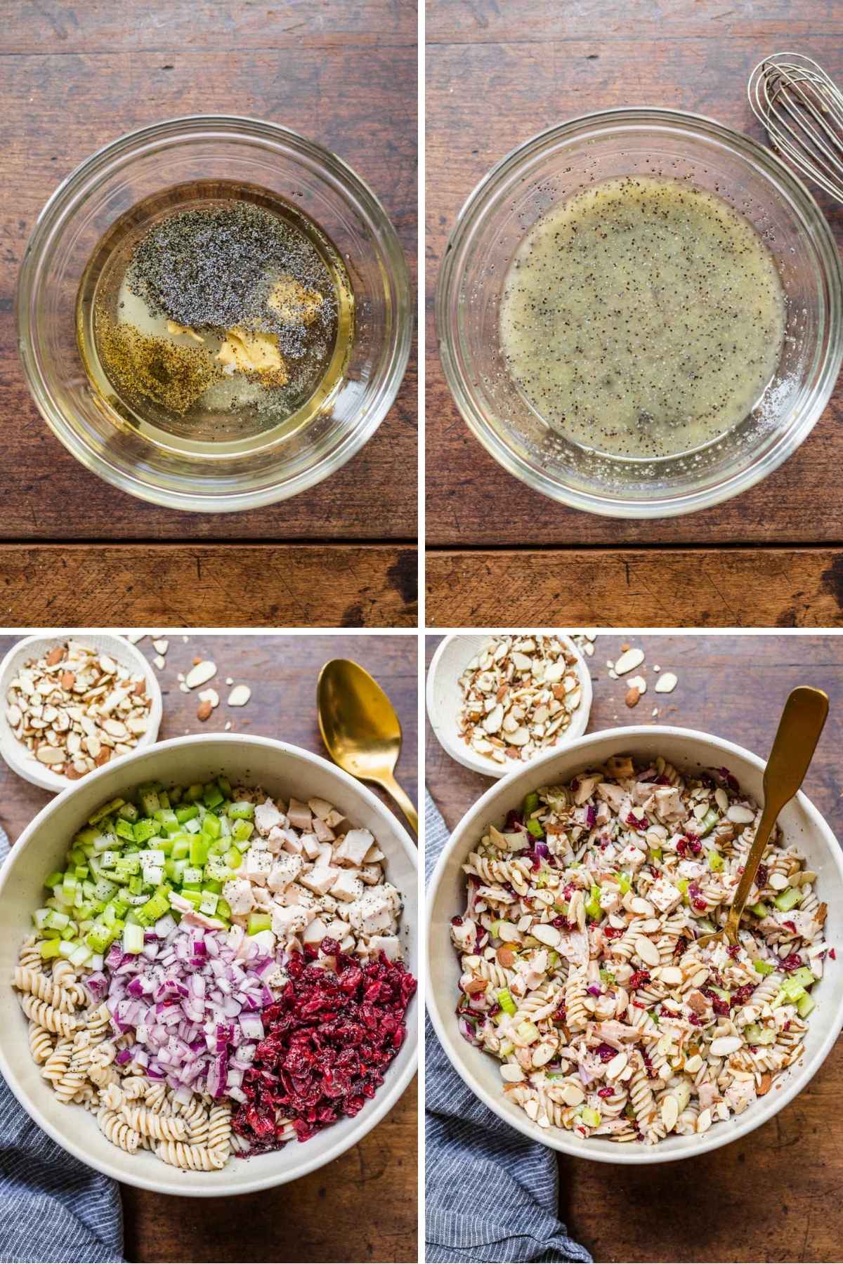 Poppy Seed Chicken Pasta Salad collage