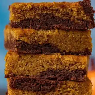 Brownies squares stacked