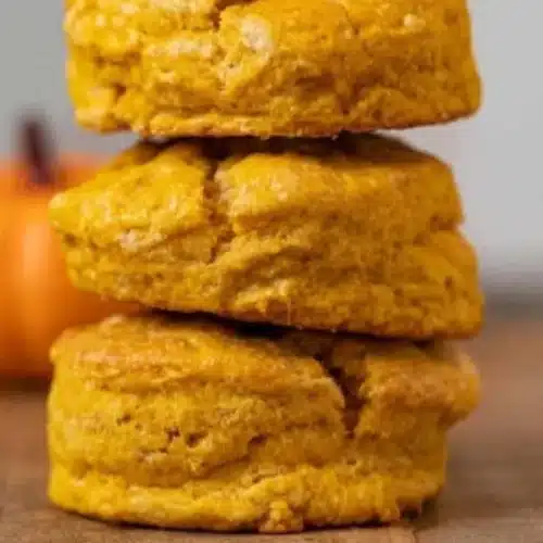 Stack of orange colored biscuits
