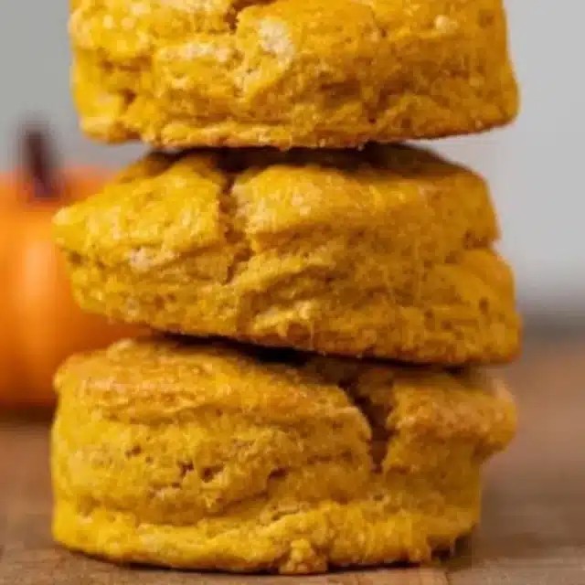 Stack of orange colored biscuits