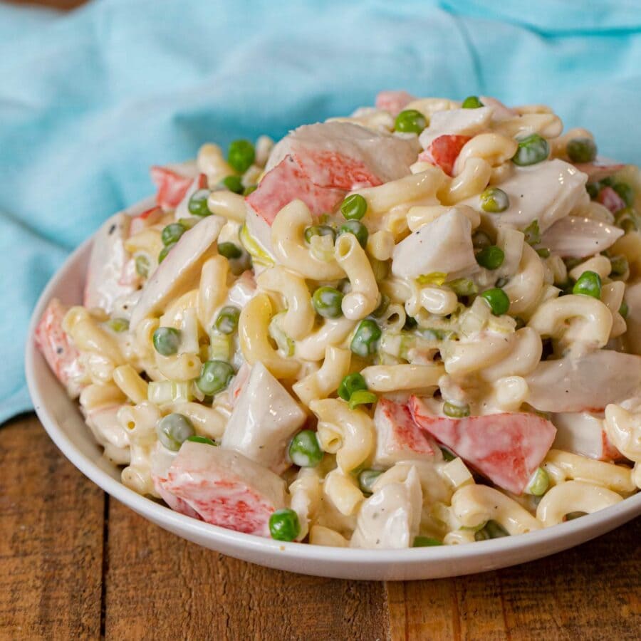 Seafood Pasta Salad in bowl