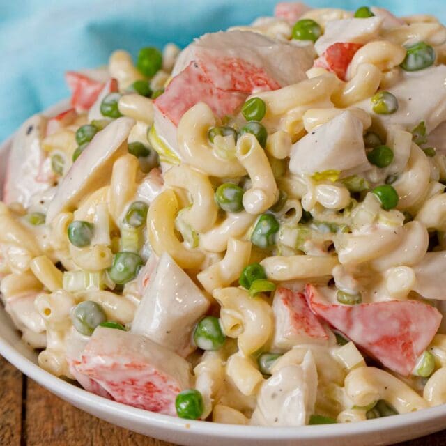Seafood Macaroni Salad in bowl