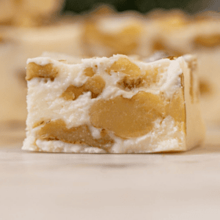 Closeup of fudge on a table