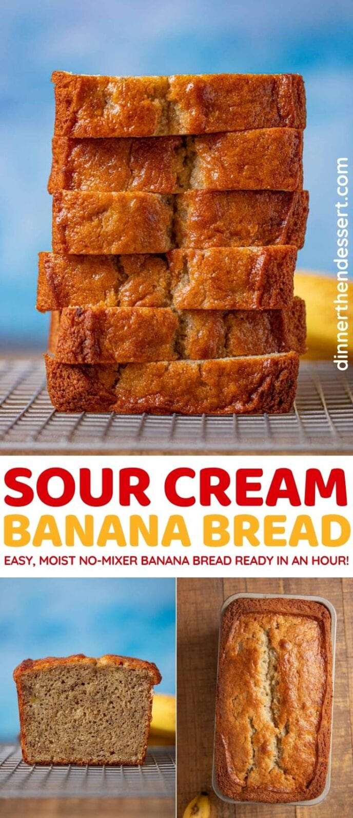 Sour Cream Banana Bread collage