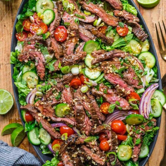Thai Beef Salad on serving tray