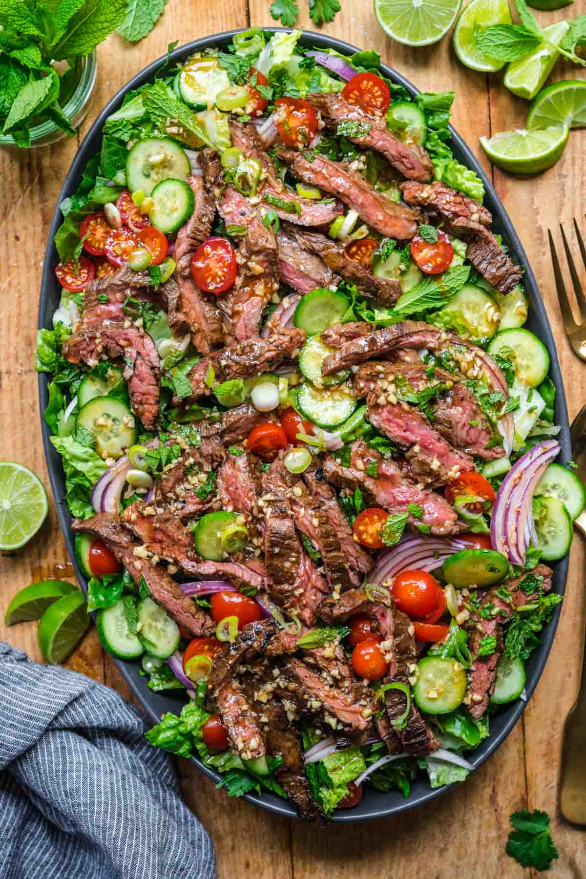 Thai Beef Salad on serving tray