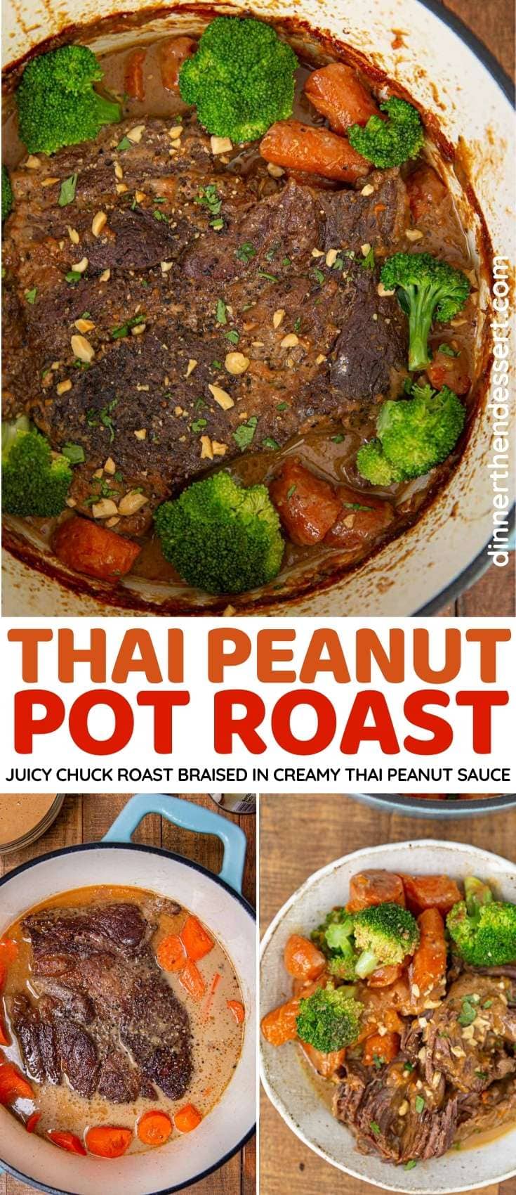 Thai Peanut Pot Roast collage