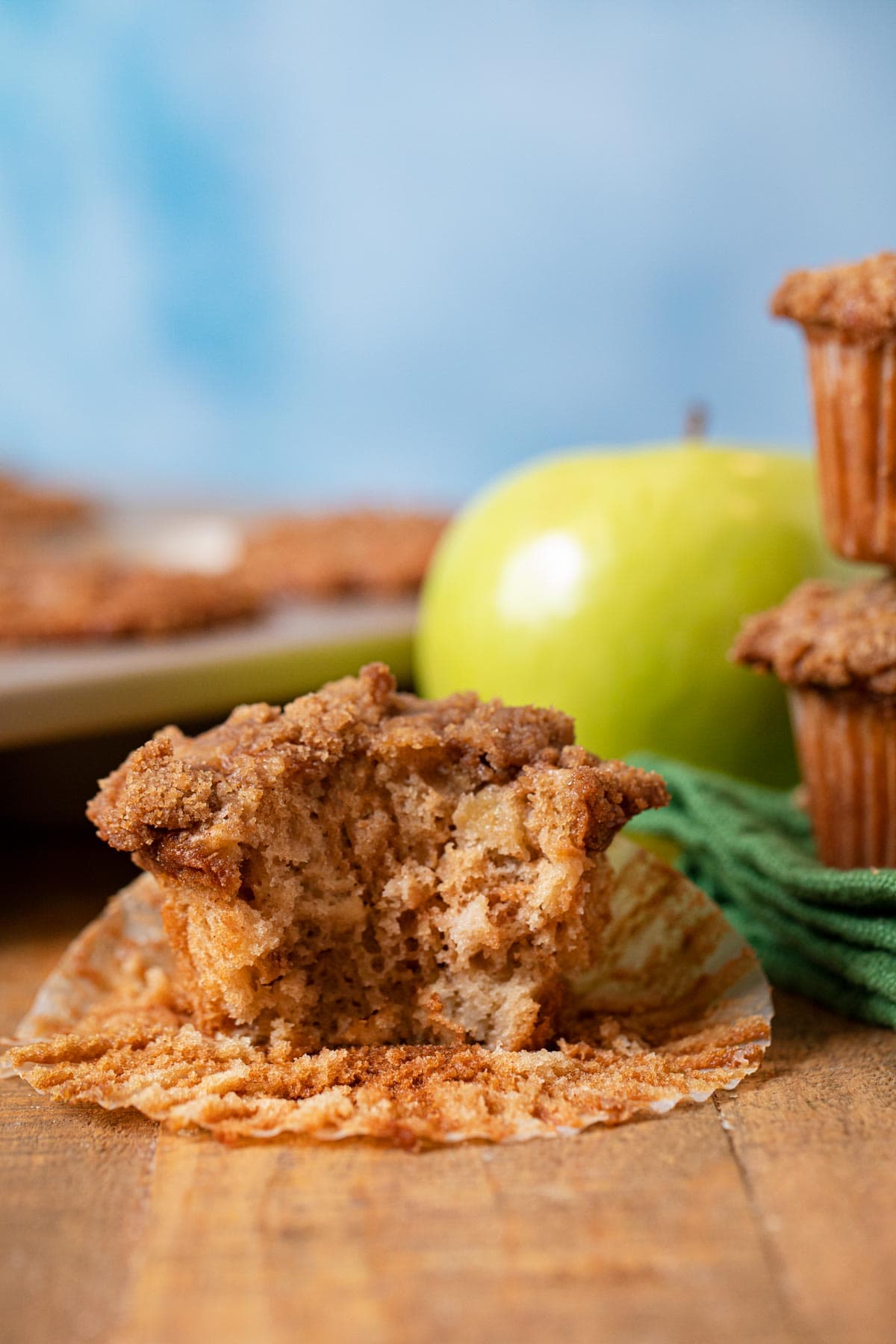 Apple Pie Muffin with bite removed