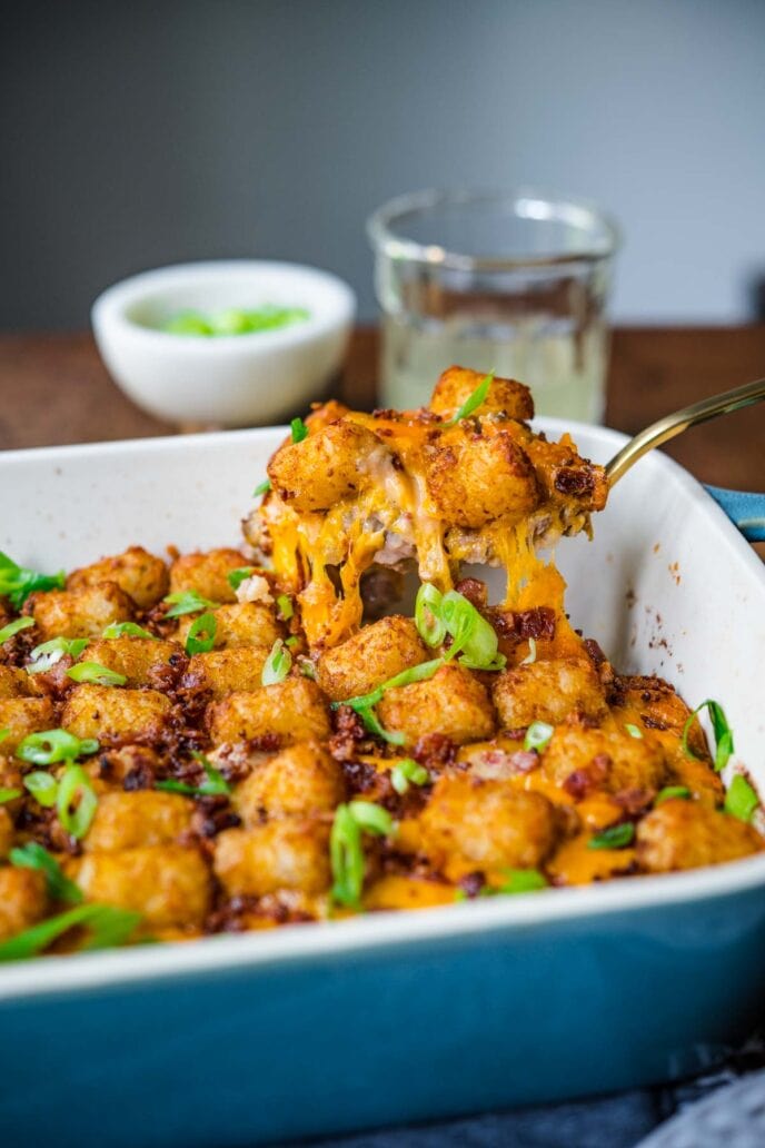 Bacon Cheeseburger Tater Tot Casserole Recipe Dinner, then Dessert