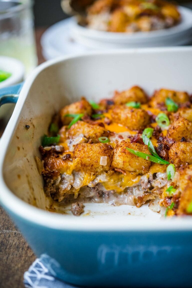 Bacon Cheeseburger Tater Tot Casserole Recipe - Dinner, then Dessert