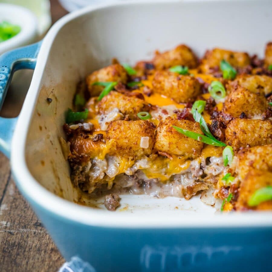 Bacon Cheeseburger Tater Tot Casserole Recipe - Dinner, then Dessert