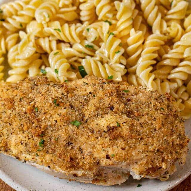 Chicken on plate with pasta 4x3